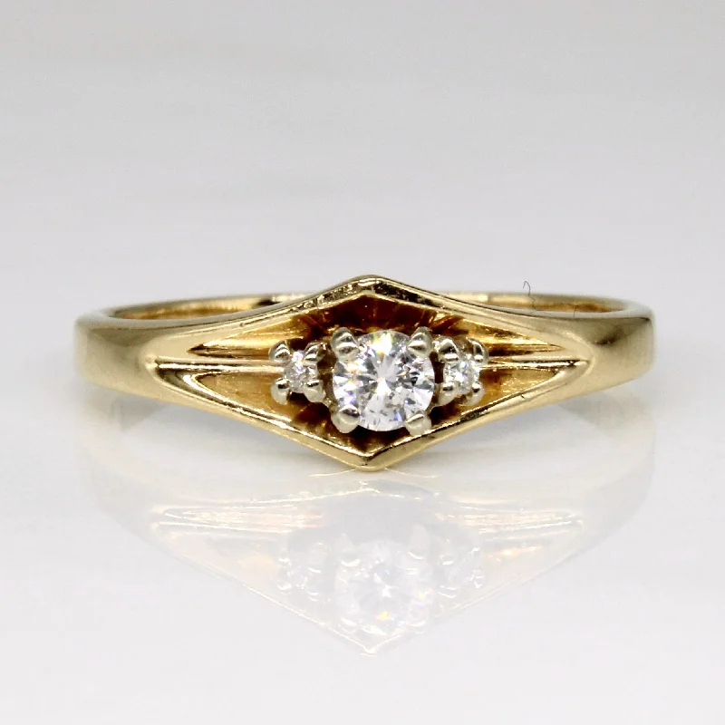 Three Stone Diamond Ring | 0.12ctw | SZ 6.5 |