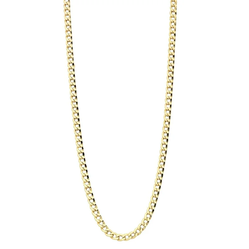 9ct Yellow Gold Hollow Curb Chain Necklace 55cm