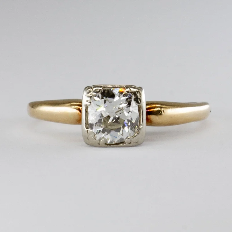 Art Deco 14k Old Mine Diamond Ring | 0.60ct  | SZ 6.5 |