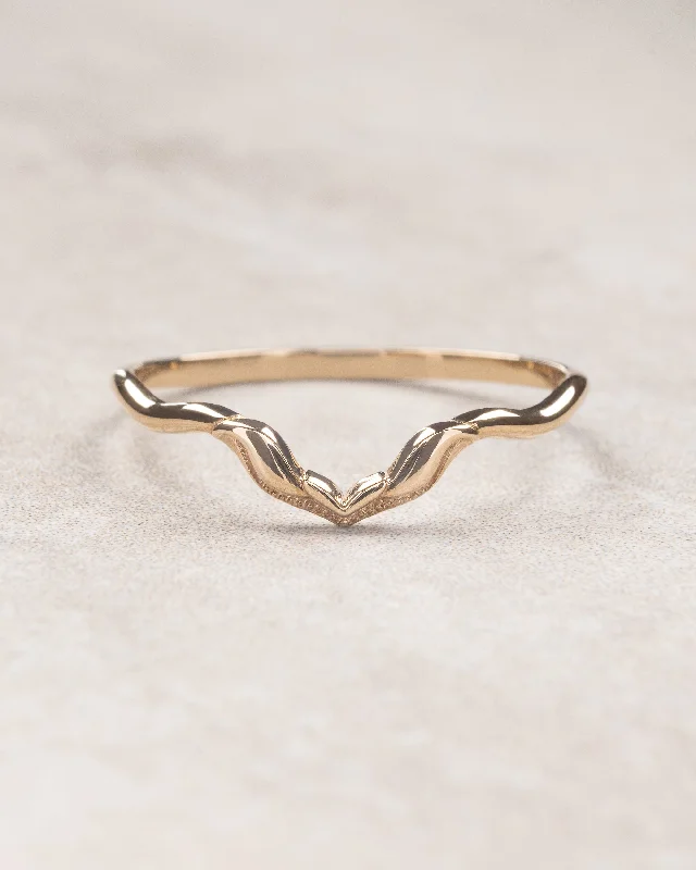 Alternative chevron wedding ring, matching band for Lida