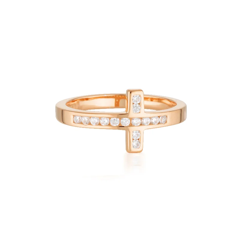 Georgini Spiritus Wrap Cross Rose Gold Ring