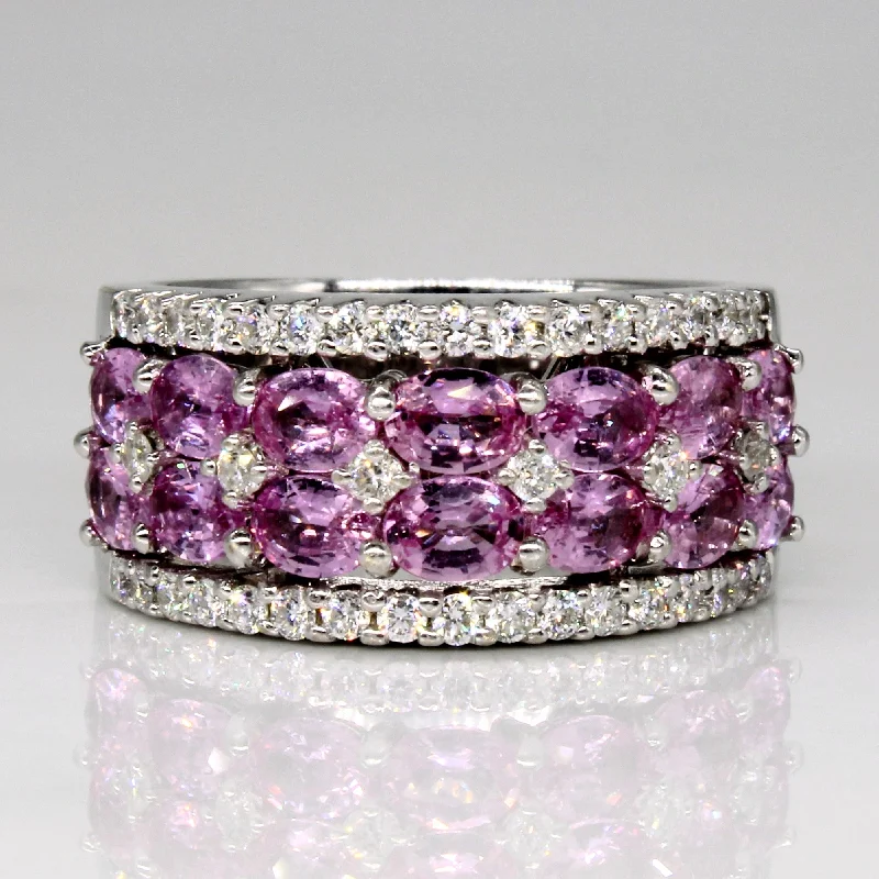 Pink Sapphire & Diamond Cocktail Ring | 2.12ctw, 0.54ctw | SZ 6.5 |