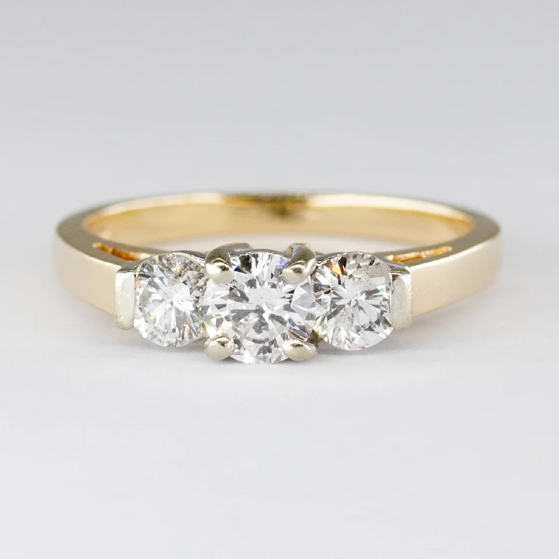 Three Stone Diamond Ring | 0.90ctw | SZ 6.75 |