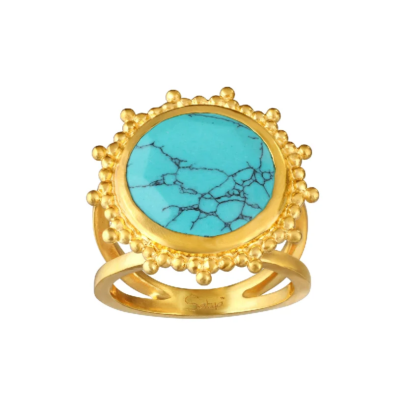 Nurture Your Voice Turquoise Gold Ring