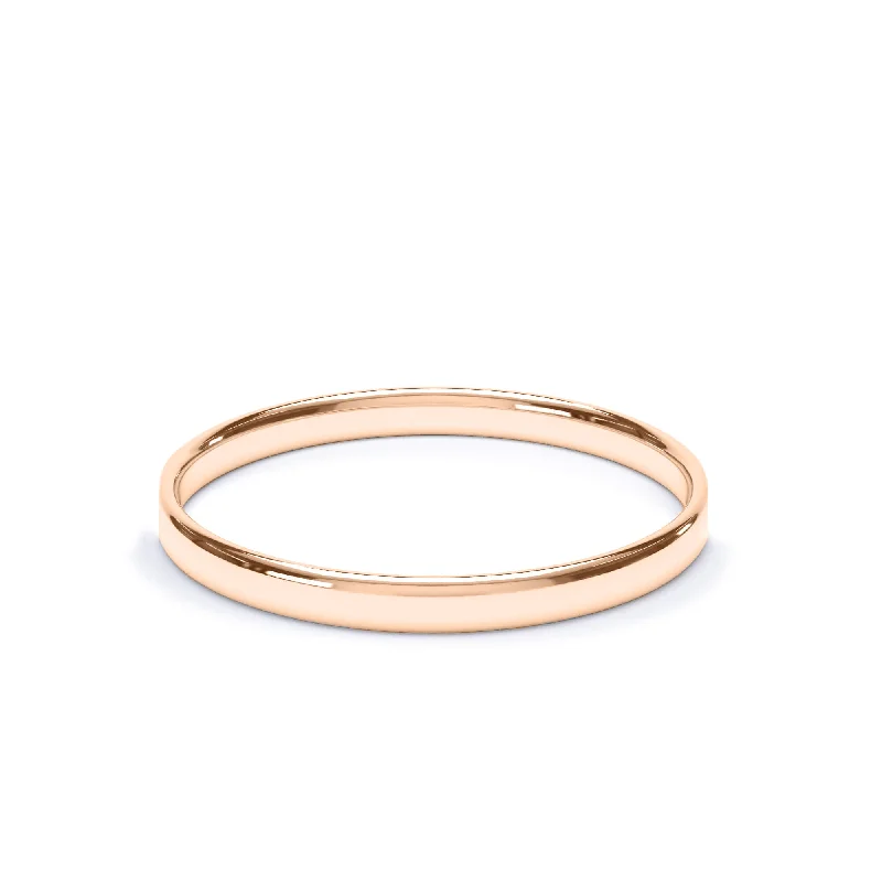 - Oval Profile Plain Wedding Ring 9k Rose Gold