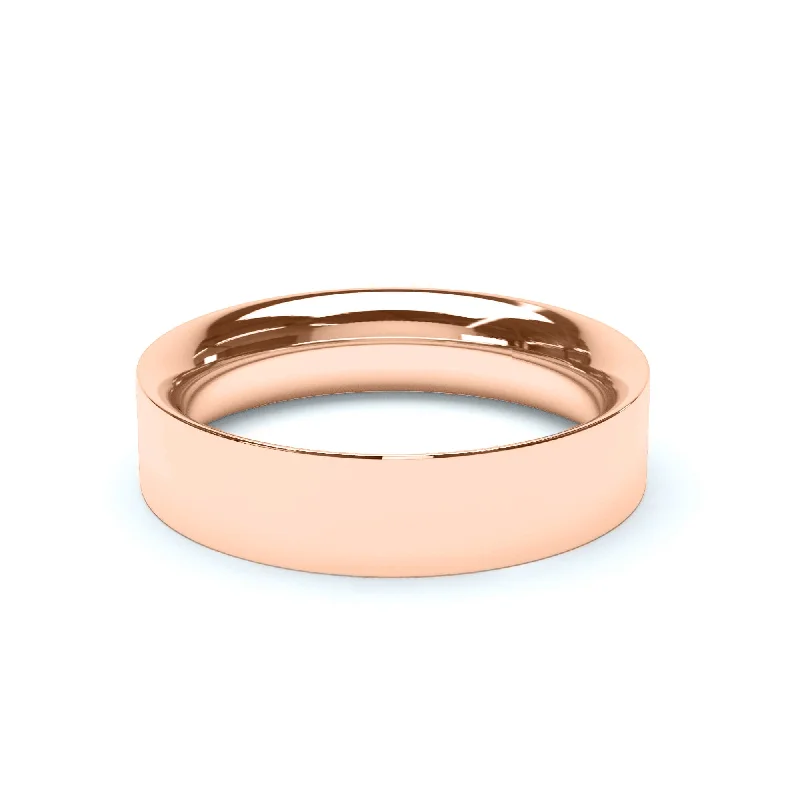 - Flat Court Profile Wedding Ring 18k Rose Gold