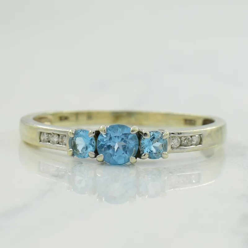 Blue Topaz & Diamond Ring | 0.50ctw, 0.06ctw | SZ 10.25 |