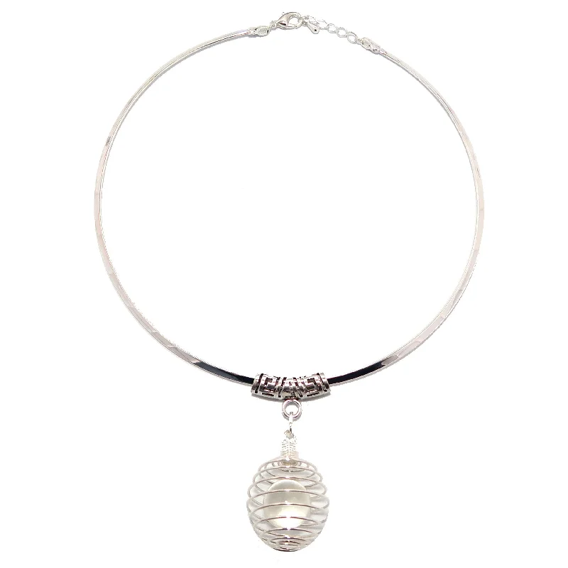 Clear Quartz Necklace Magic Aura Silver Choker