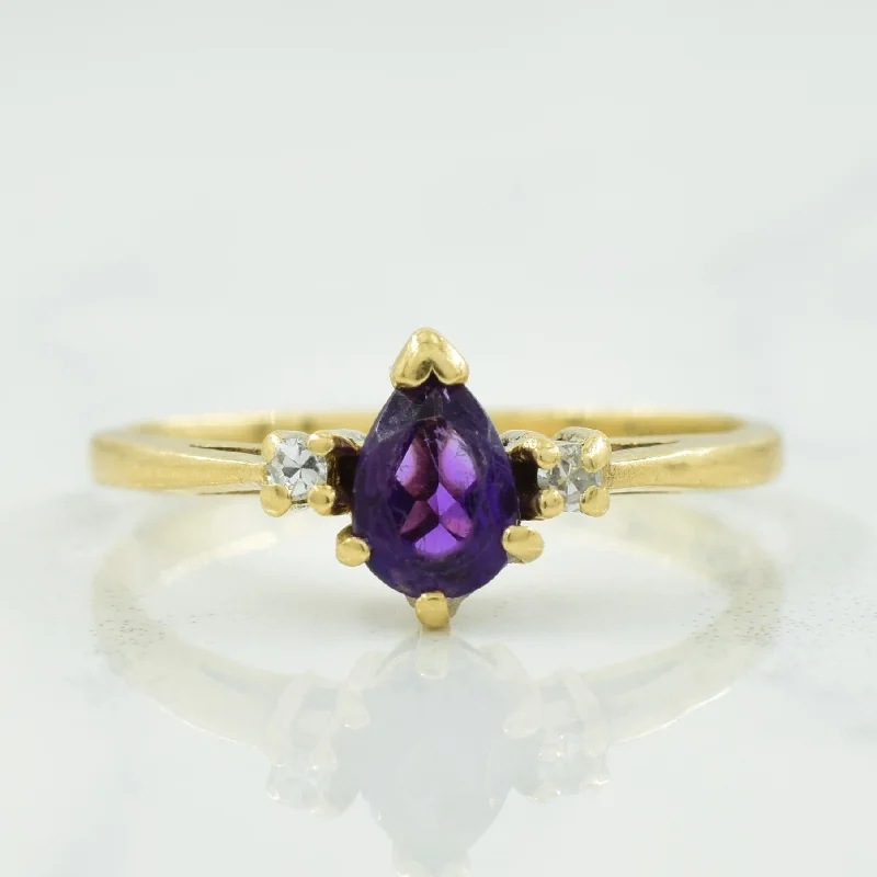 Amethyst & Diamond Ring | 0.30ct, 0.03ctw | SZ 6.25 |