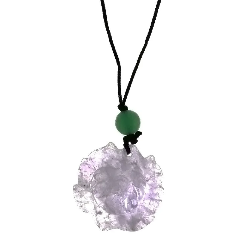 CORDED GEMSTONE AMETHYST LOTUS NECKLACE