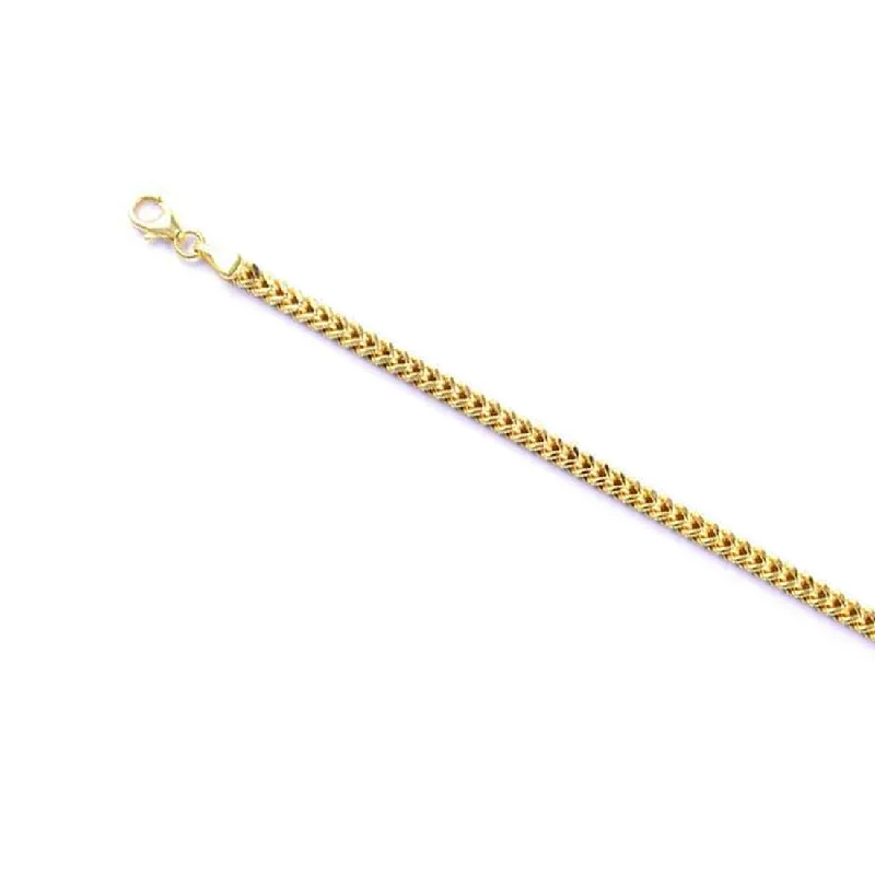 9ct Yellow Gold Silver Infused Four Sided Curb Necklace