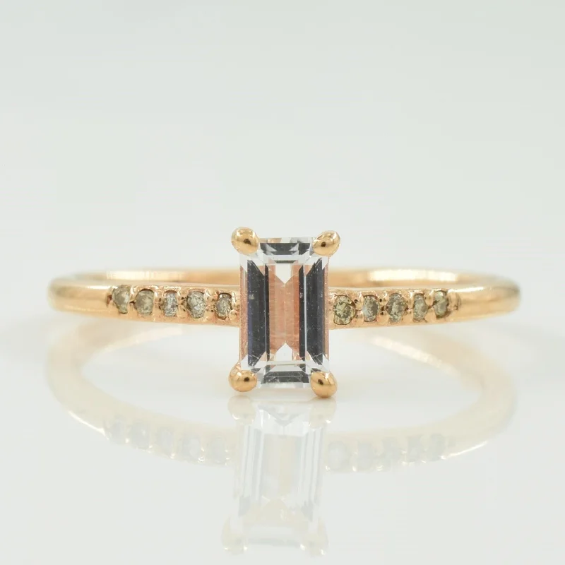 White Topaz & Diamond Ring | 0.25ct, 0.04ctw | SZ 3.75 |