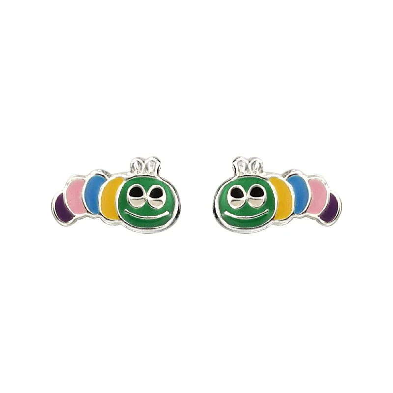 Colourful Caterpillar Stud Earrings