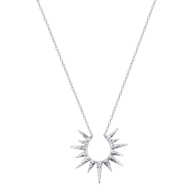 Incandescent Glow Silver Starburst Necklace