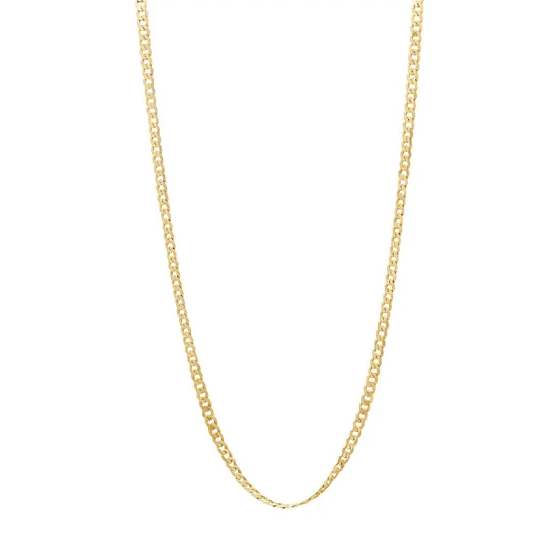 9ct Yellow Gold Diamond Cut Curb Chain Necklace 50cm