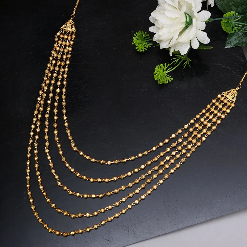 Gold Plated 5 Line Necklace