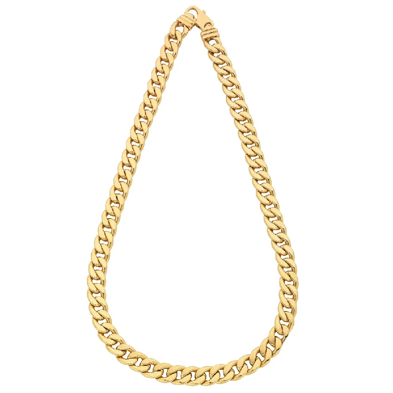 9ct Yellow Gold Silver Infused Curb Necklace