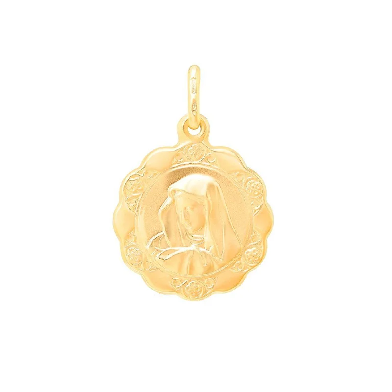 Medium Madonna Virgin Mary Pendant in 9ct Yellow Gold