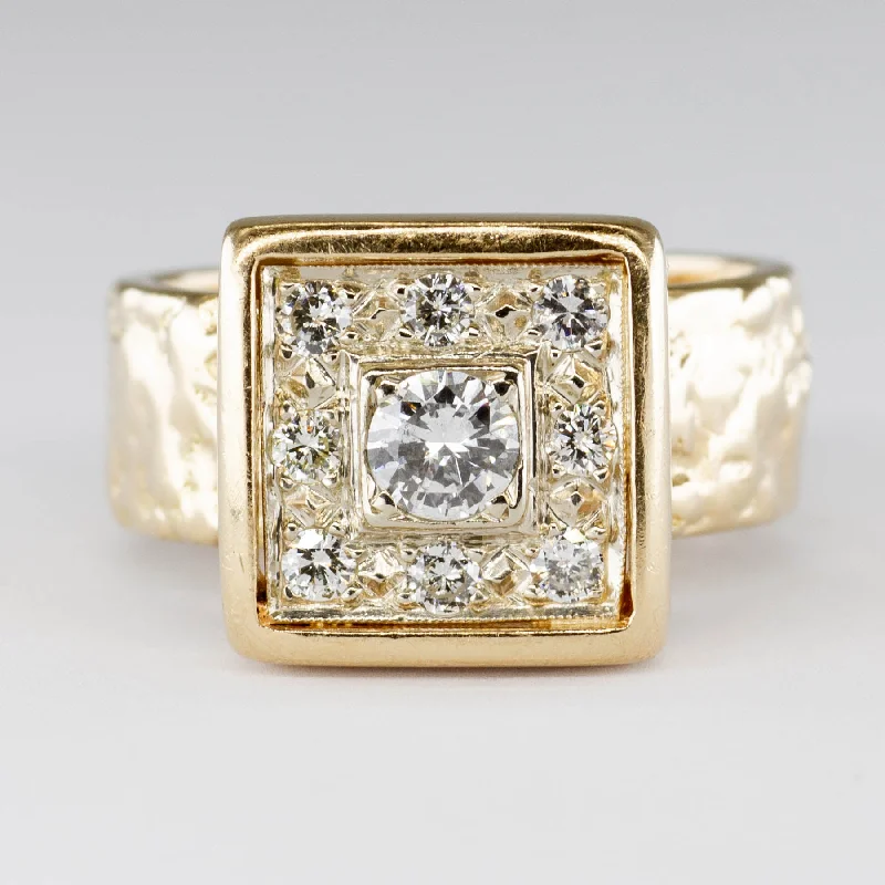 Cluster Diamond Square Grid Ring | 0.59ctw | SZ 6.75 |