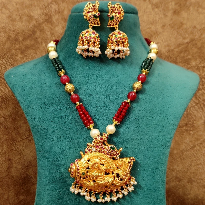 MULTICOLOUR LORD KRISHNA TEMPLE NECKLACE SET