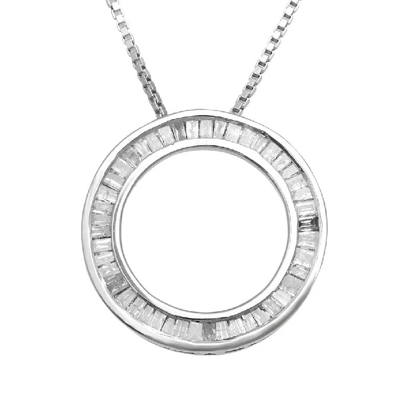 9ct White Gold 0.25ct Diamond Circle of Love Necklace