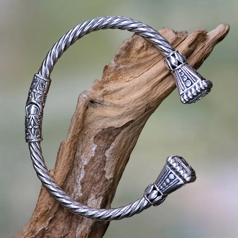 Heaven's Gate Balinese Sterling Silver Cuff Bracelet