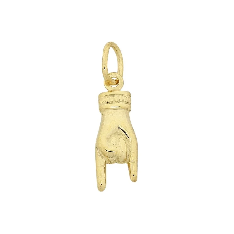 9ct Yellow Gold Horned Hand Charm