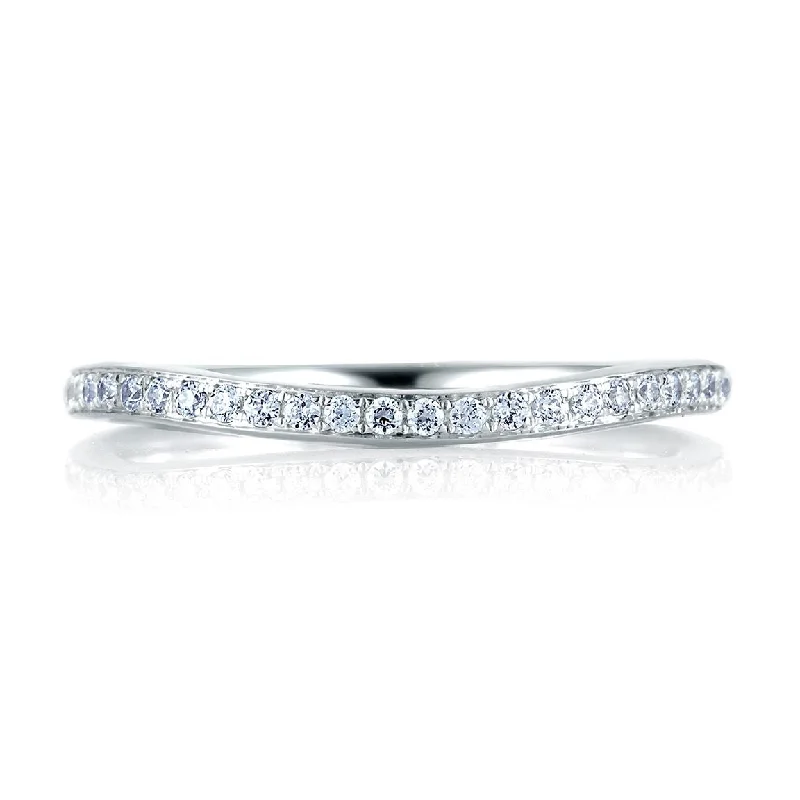 A.Jaffe Wedding Bands Curved Pave Set Signature Band MRS332/19