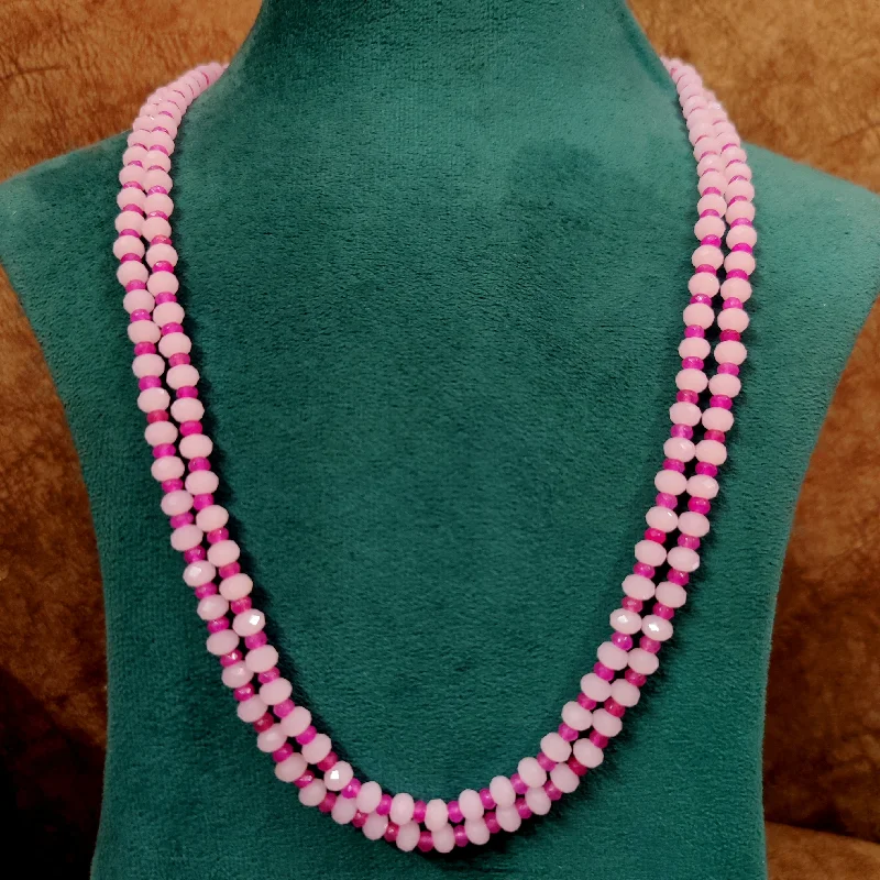 Pink Colour 2 Line Necklace