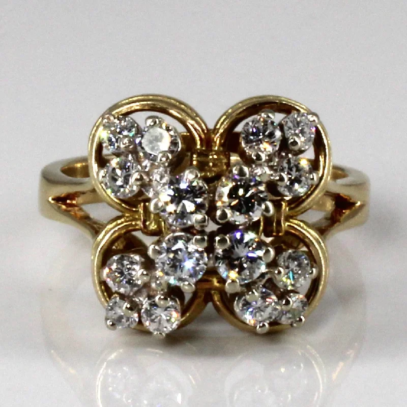 Cluster Diamond Clover Ring | 1.00ctw | SZ 8.5 |