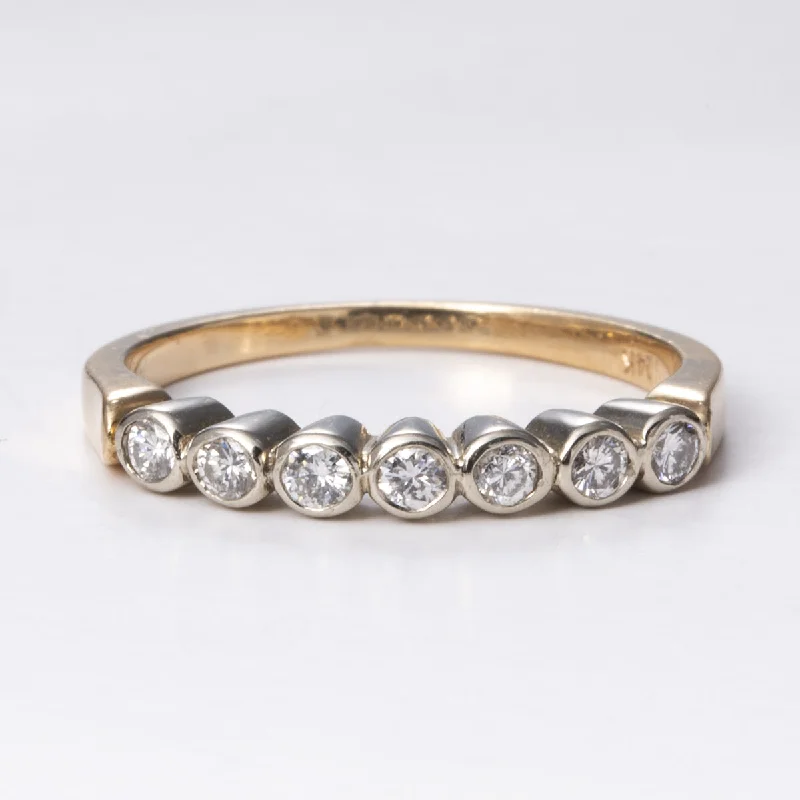 14k Yellow and White Gold Diamond Band | 0.21 ctw | Sz 6