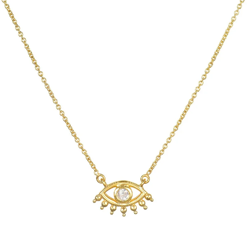 Evil Eye Diamond 14kt Gold Necklace