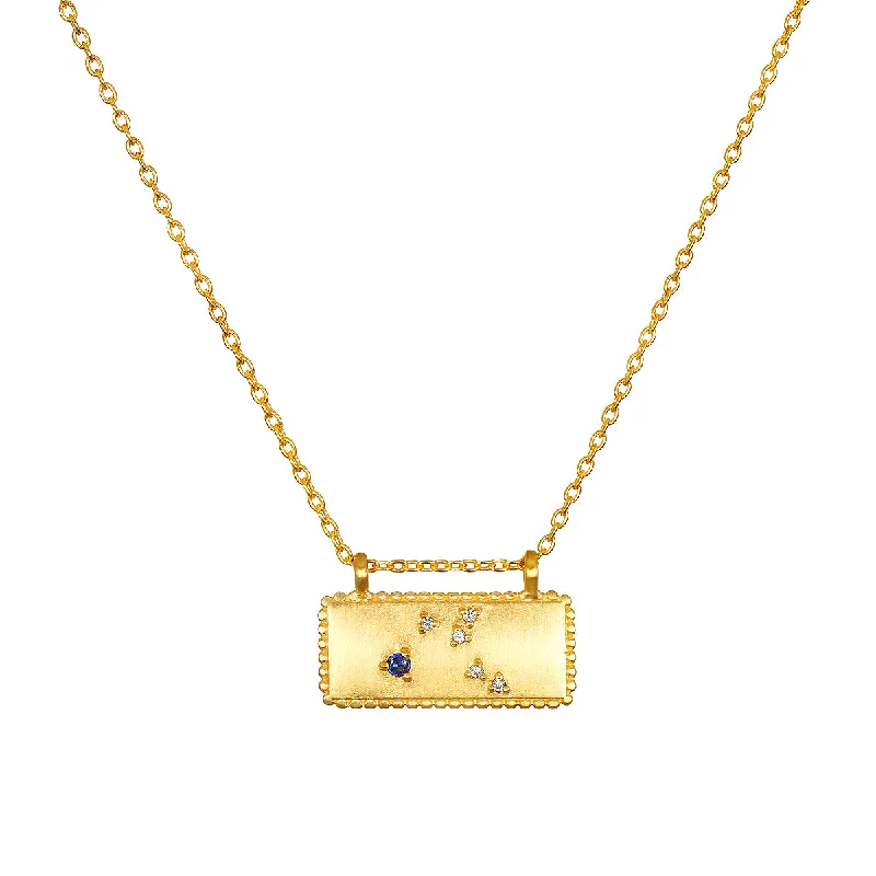 Virgo Zodiac Constellation Tablet Necklace