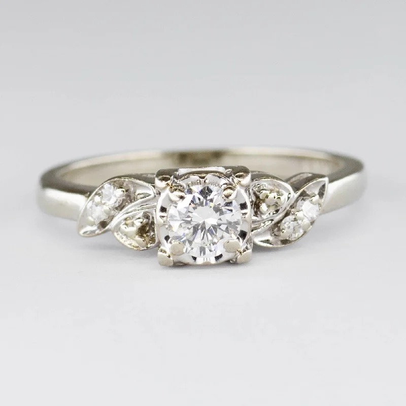 Solitaire with Accents Diamond Ring | 0.32ctw | SZ 6.75 |