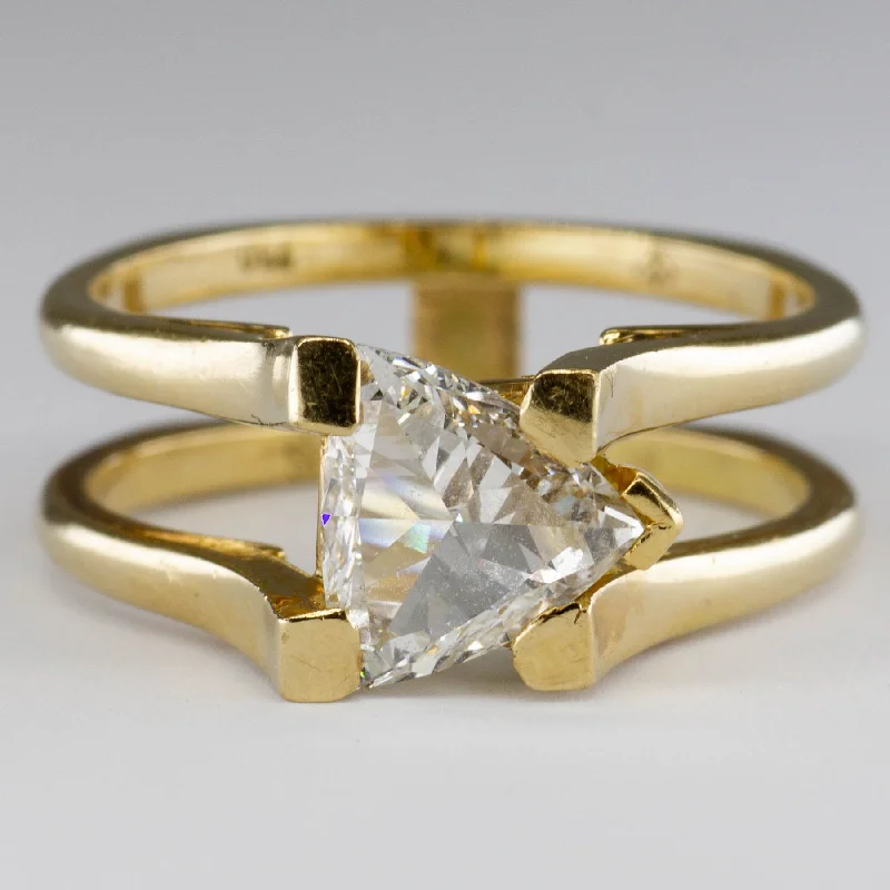 18k Yellow Gold Trillion Diamond Ring | 1.21 ct VS1 G  | SZ 9