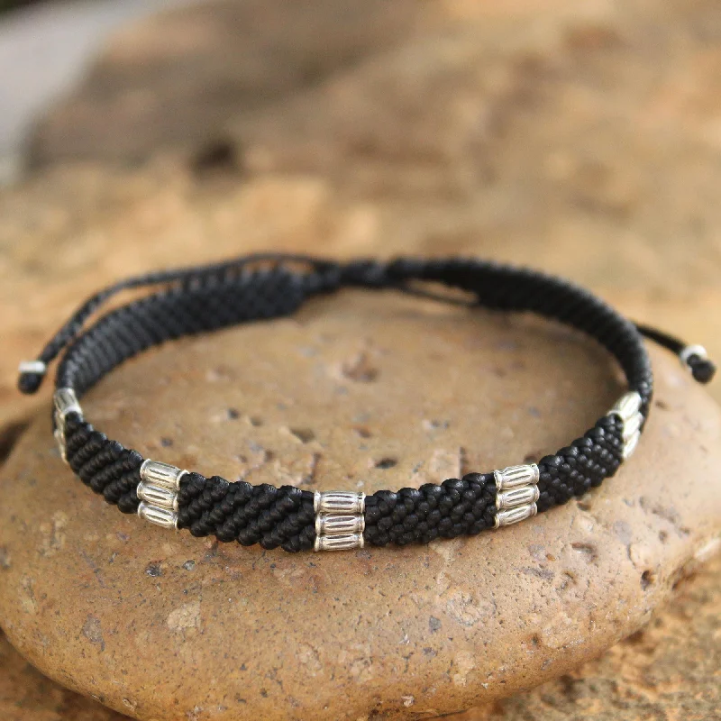 Hill Tribe Rice Silver Braided Bracelet