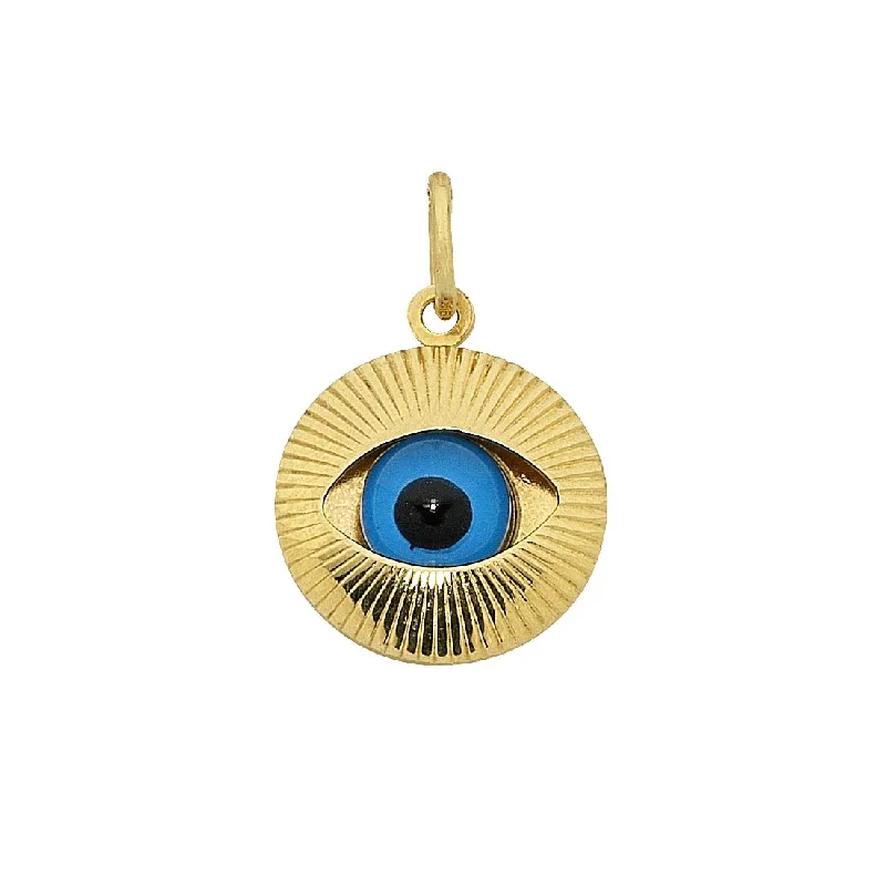 9ct Yellow Gold Silver Infused Evil Eye Pendant