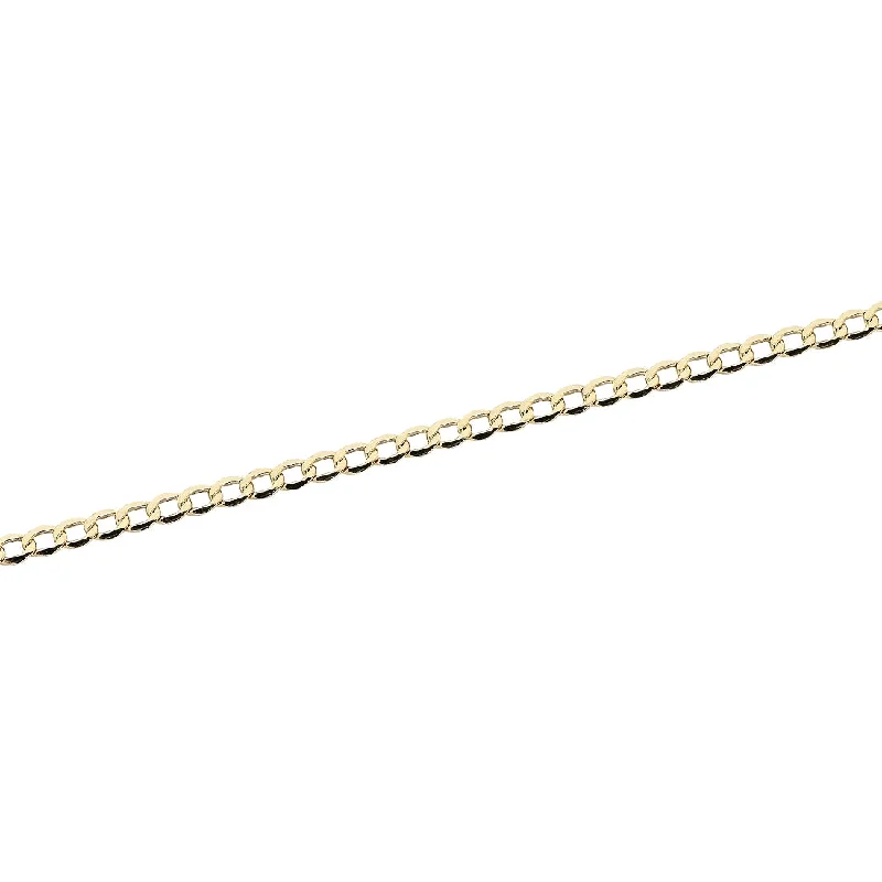 9ct Yellow Gold Silver Infused 45cm Curb Necklace