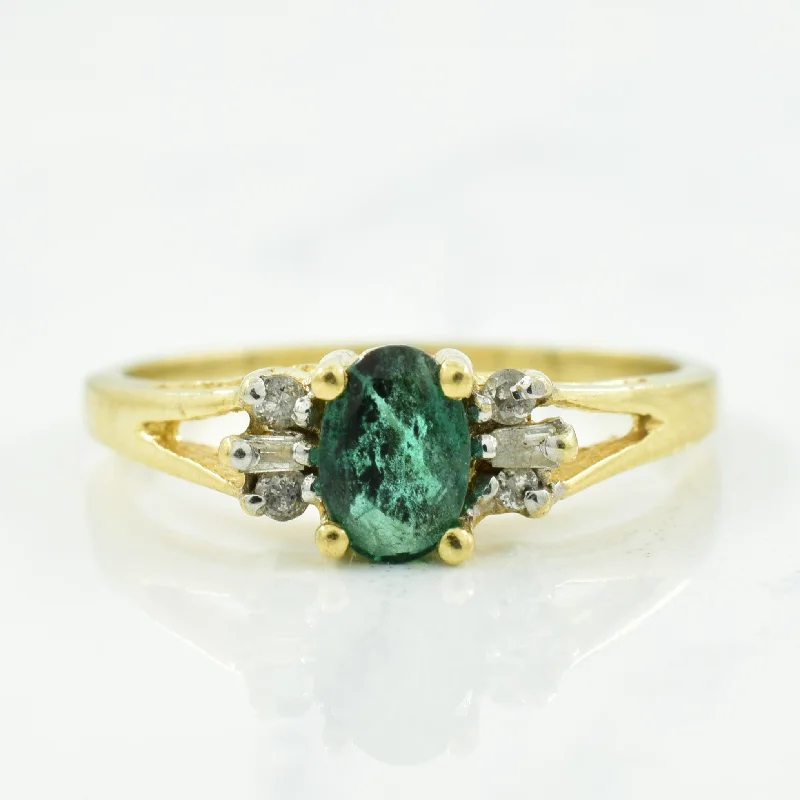 Emerald & Diamond Ring | 0.40ct, 0.07ctw | SZ 7 |