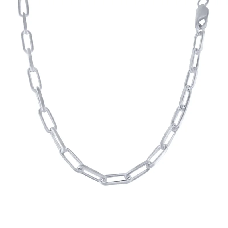 50cm Paperclip Chain Necklace in Sterling Silver