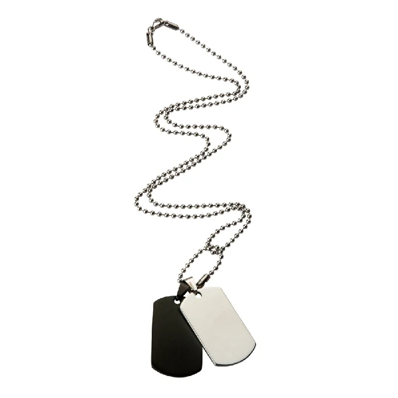 Stainless Steel 2 Tone Men's Dog Tag Necklace