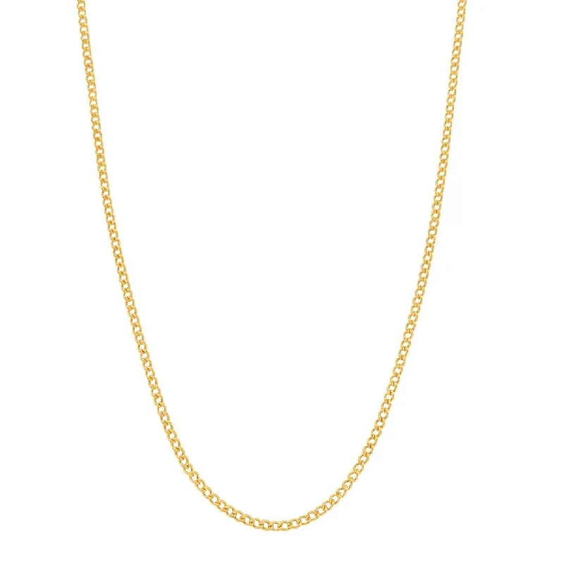 9ct Yellow Gold Fine Open Curb Chain Necklace 40cm