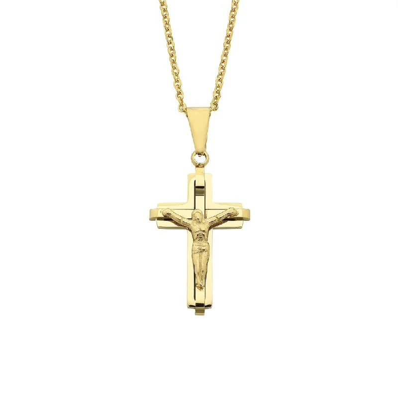 50cm Yellow Stainless Steel Cross Necklace