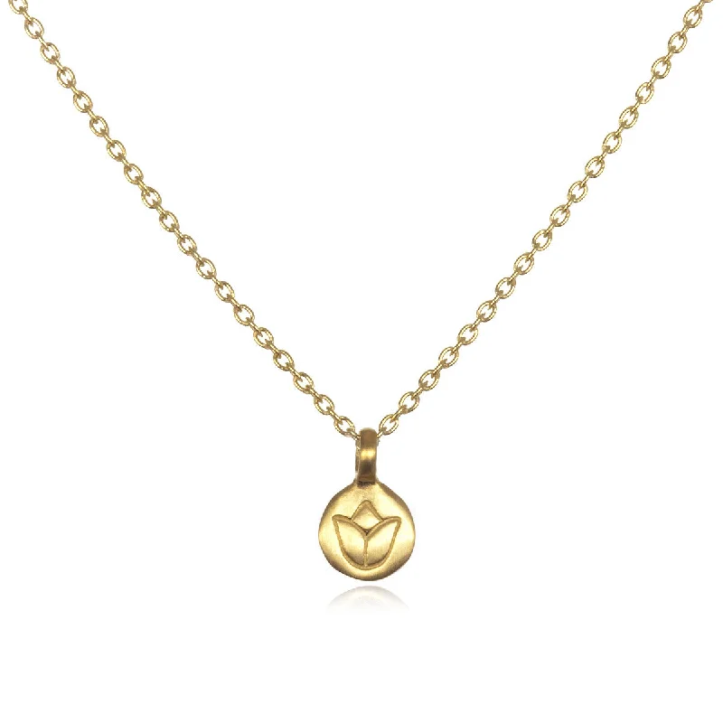 Mini Gold Lotus Necklace