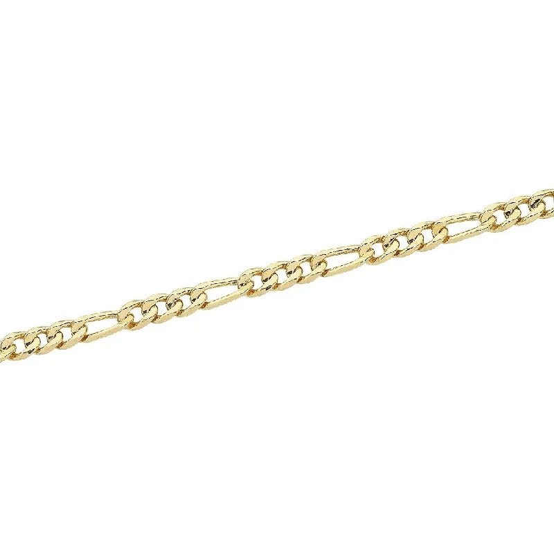 9ct Yellow Gold Figaro 3/1 Chain Necklace 55cm