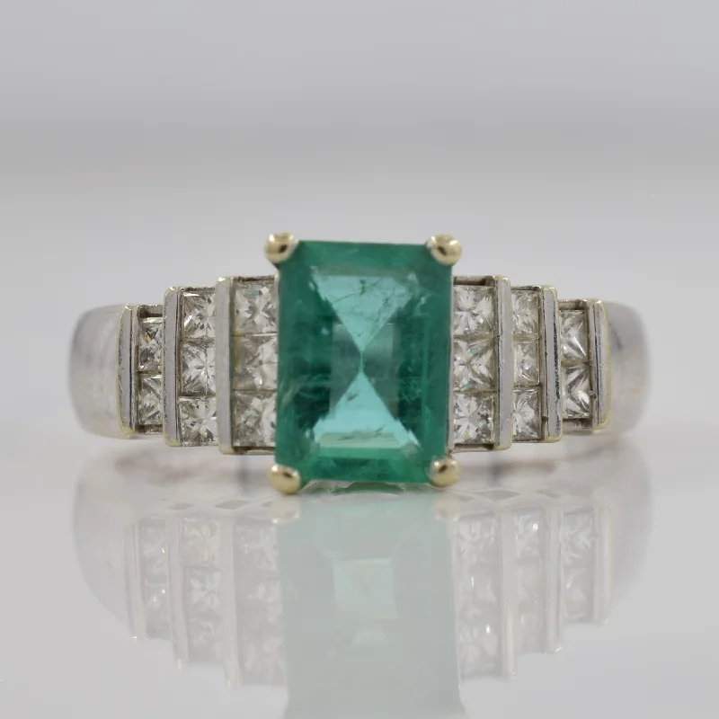 Emerald & Diamond Ring | 1.00ct, 0.32ctw | SZ 5.75 |