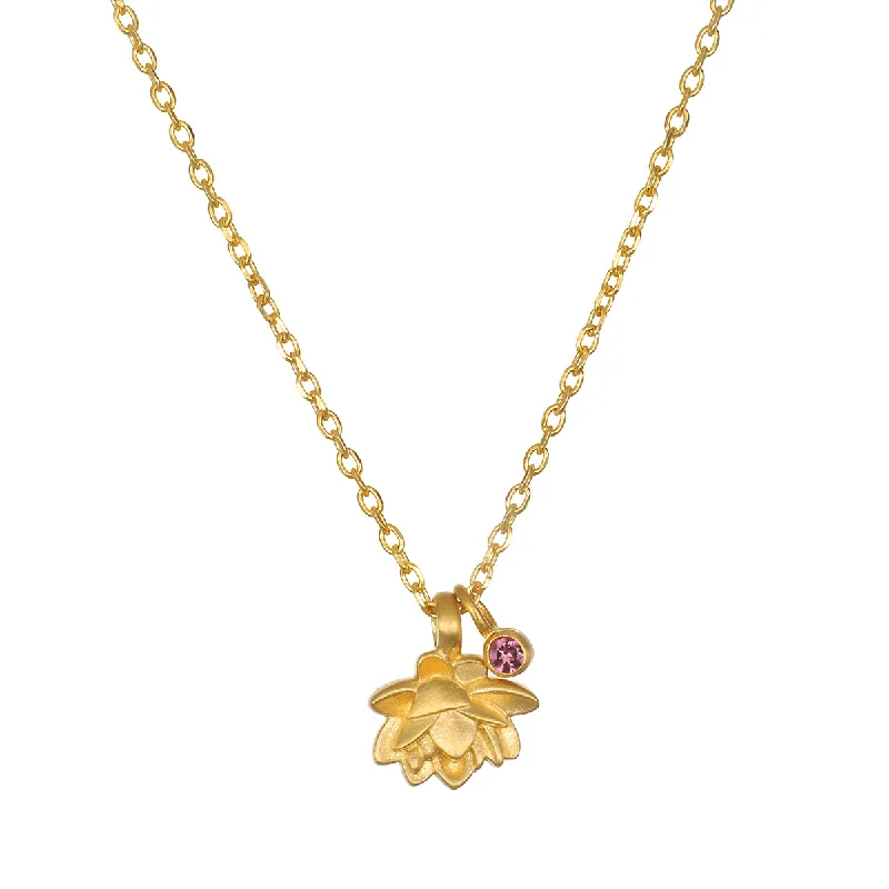 Bloom in Peace Lotus & Tourmaline Necklace