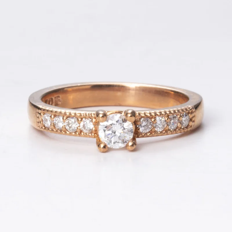 14k Rose Gold Fancy Design Diamond Ring | 0.23ct, 0.20ctw | Sz 6.25