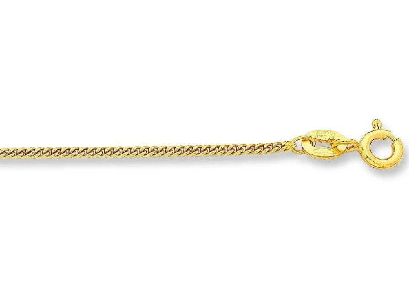 9ct Yellow Gold Silver Infused Curb Chain Necklace 40cm