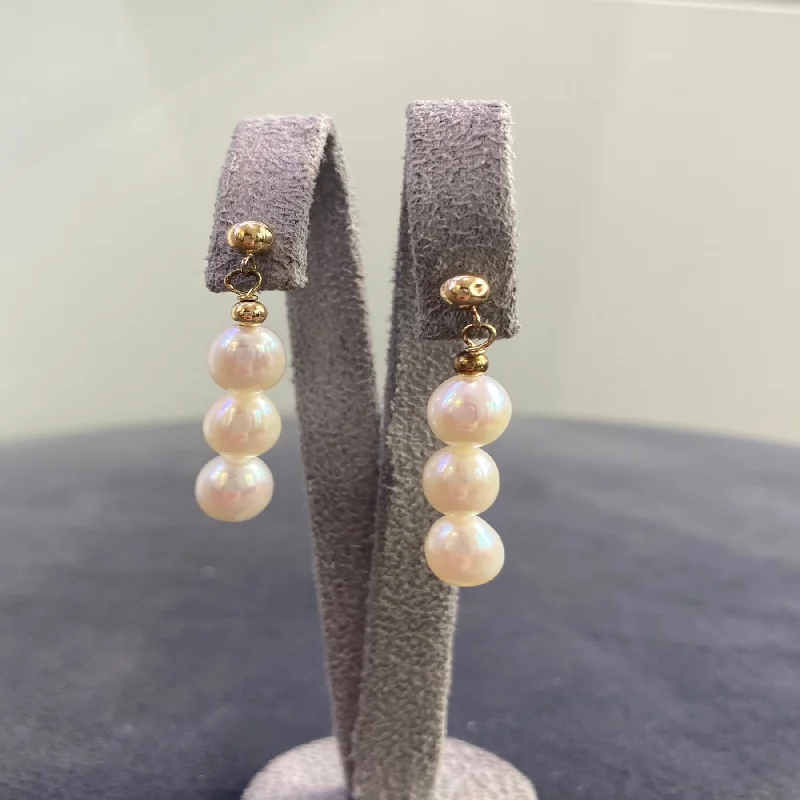 Pearl Drop Earrings - 9ct Yellow Gold